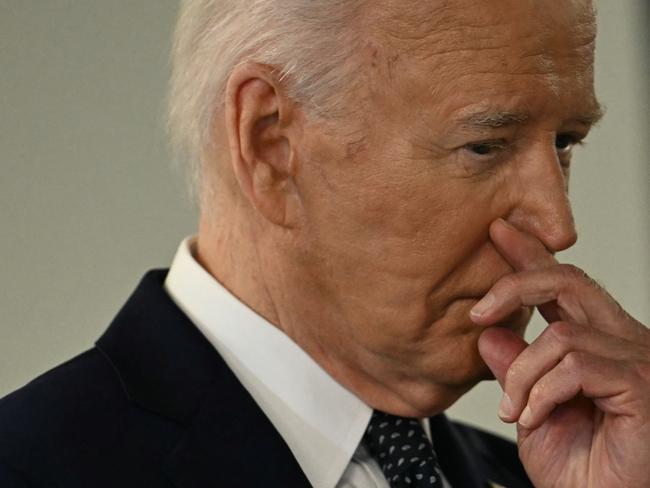 US President Joe Biden gestures during a visit of the DC Emergency Operations Center in Washington, DC, July 2, 2024. (Photo by Jim WATSON / AFP)