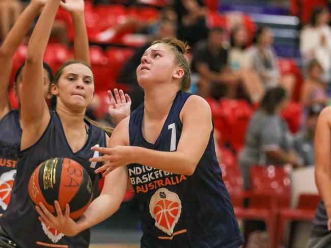 Jayla Thorne – who starred for Damabila in the Indigenous Community Basketball League – will represent Australia this weekend. Picture: Glenn Campbell