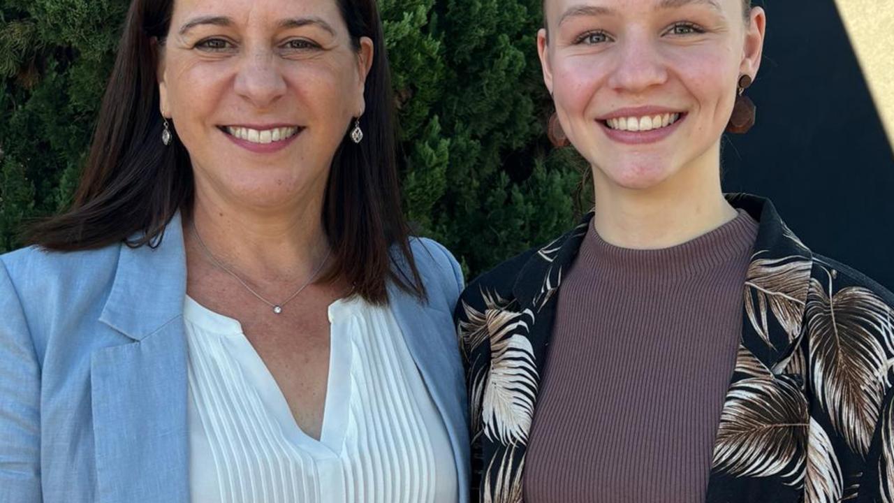 024 Nanango youth member Emma Lindholm with Nanango LNP MP Deb Frecklington.