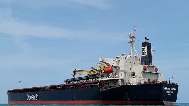 The infected man was onboard MV Emerald Indah. Picture: Supplied.