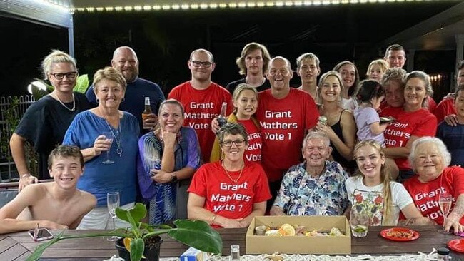 Division 3 candidate Grant Mathers and his team of volunteers celebrating after election day.