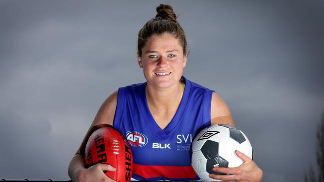 Brianna Davey has played at high levels in both soccer and Aussie Rules. Picture: Andrew Tauber