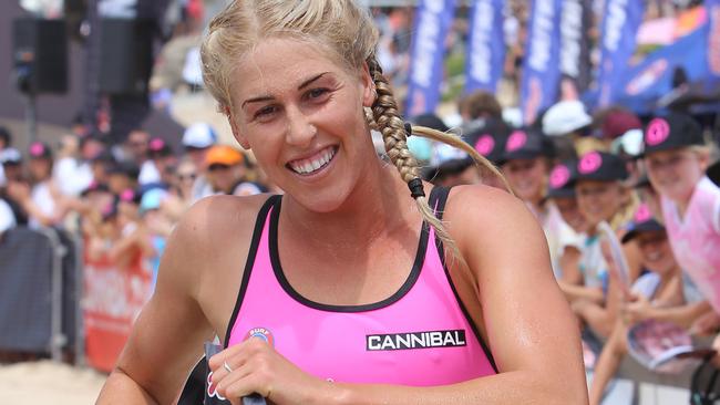 A supplied image obtained Saturday, 16th Jan. 2016 of winner Kirsty Higgison during the Round 5 2015/16 Ironwoman Series at Nth Cronulla Beach, QLD. (AAP Image/Sea Salt PR) NO ARCHIVING, EDITORIAL USE ONLY