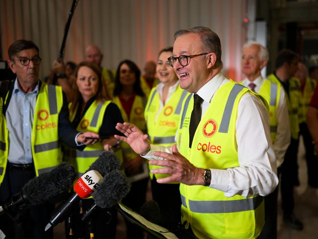 Albanese at Coles distribution centre opening. Picture: Dan Peled