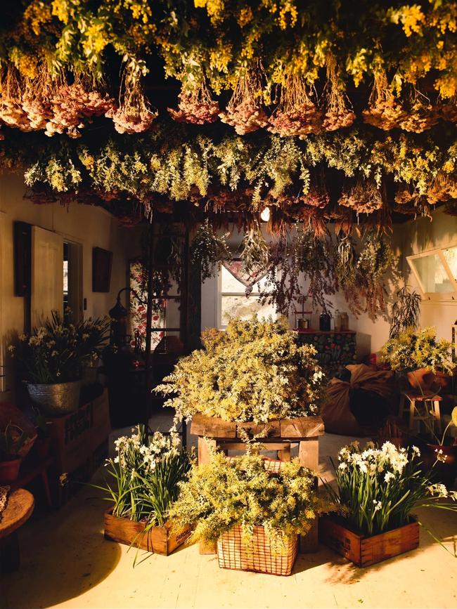 Flowers in the goat shed at Flamingo Estate. Picture: Flamingo Estate