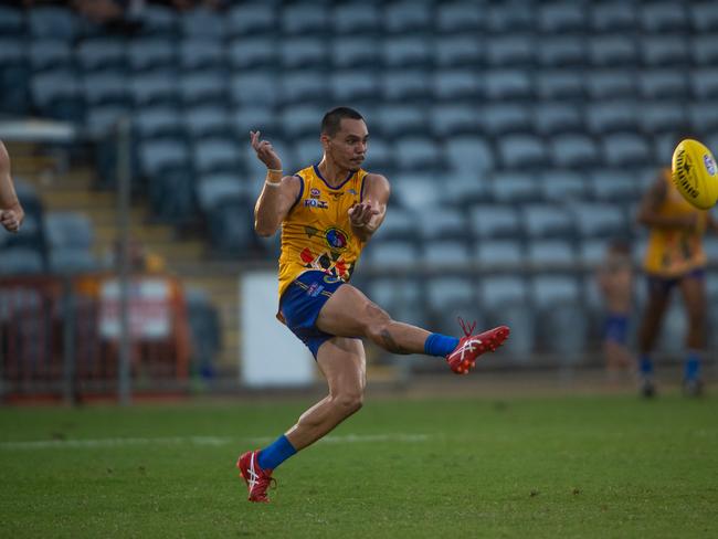 NTFL qualifying final: St Mary's v Wanderers at TIO Stadium. Braedon McLean in the afternoon glow.Photograph: Che Chorley