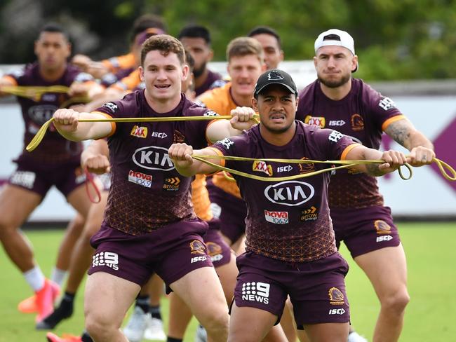 Brisbane’s pack has promised to lay a better platform for Anthony Milford. Picture: AAP/Darren England