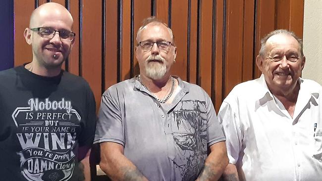 Jamie Winn tragically died in a crash on the Mackay Eungella Rd near Marian about 3am on October 29, 2023. Jamie Winn (left), John Winn (middle), Jamie's grandfather (right).