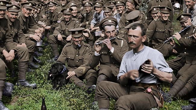 Scene from director Peter Jackson's WWI documentary They Shall Not Grow Old.