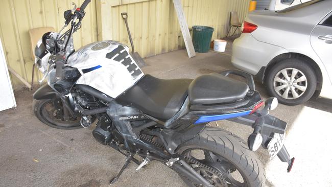 A motorcycle that was allegedly to be used in the crime. Picture: SA Police