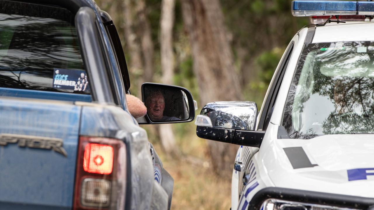 Samantha’s husband, Michael Murphy, seen at Woowookarung Regional Park in Ballarat after items were found in the search for his wife. Picture: NCA NewsWire / Diego Fedele