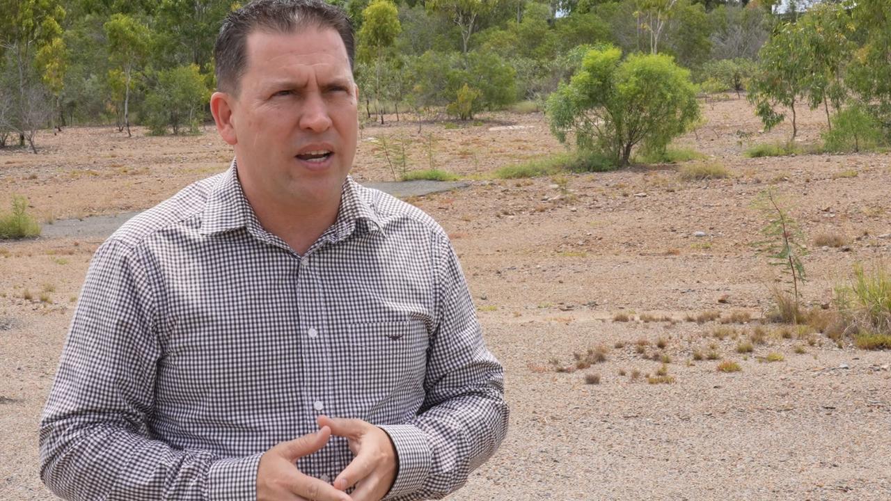 Gladstone Region Mayor Matt Burnett at the vacant land on the corner of Park St and Palm Dr. Picture: Contributed
