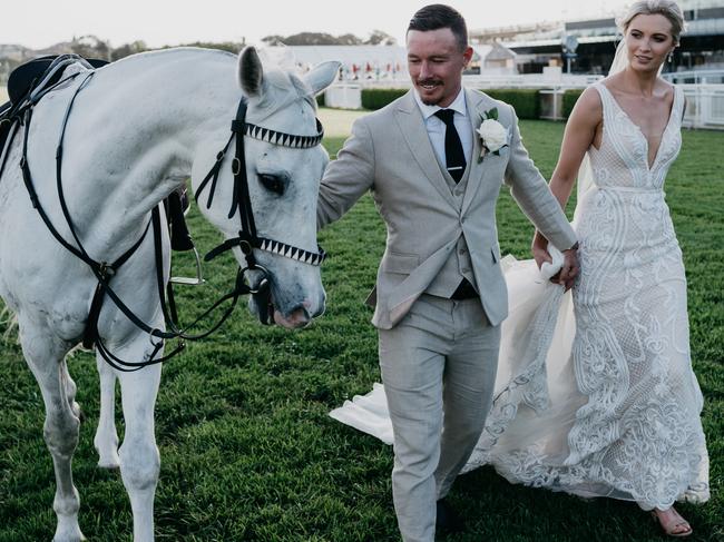 The wedding was held at Royal Randwick with a reception at The Stables. Picture: Jason Corrotto Photography