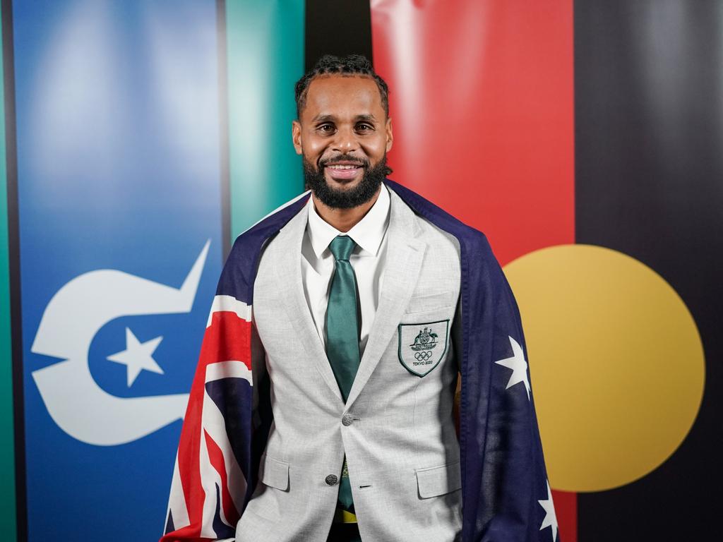 Patty Mills, one of Australia’s flagbearers for the Olympics, could represent Australian at the opening ceremony in front of barely any spectators. Picture: Matt Adekponya