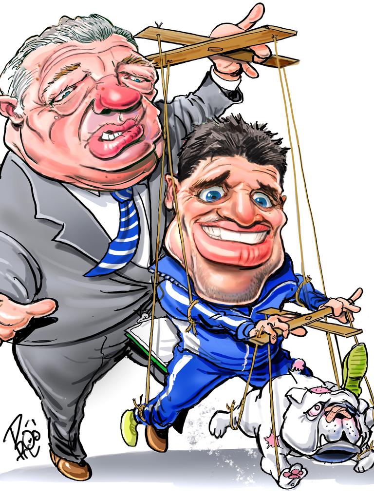 Phil Gould has plenty of sway as the Bulldogs football chief. Artworl: Boo Bailey