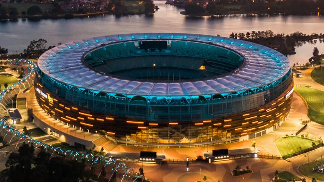 Aerial view of Optus Stadium