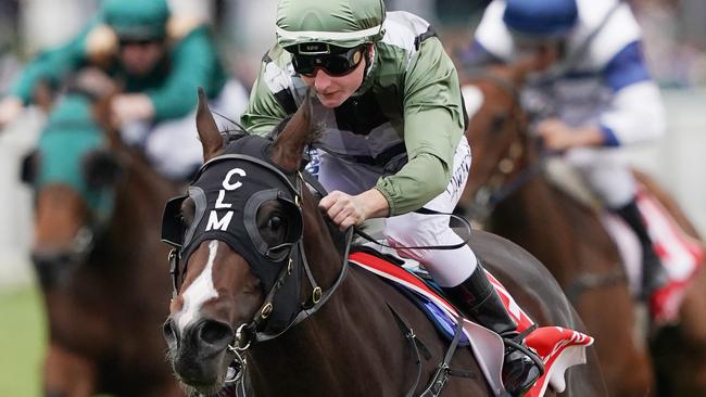 Jockey Linda Meech rode Thought Of That to victory in the Ladbrokes Stakes. Picture: AAP