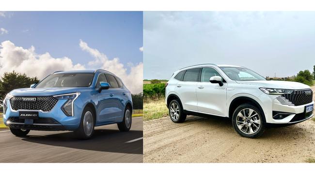 Haval has two of the most affordable hybrids on the market in the Jolion (left) and the H6.