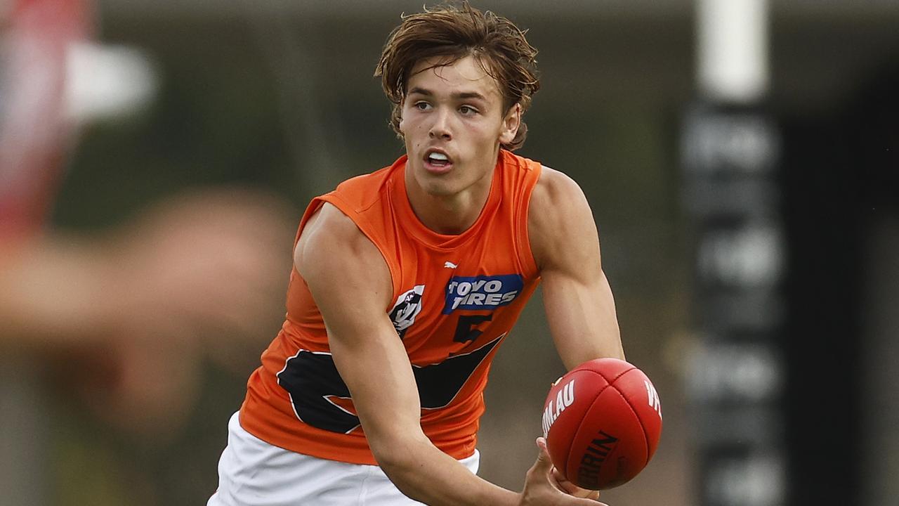 Aaron Cadman struggled to find supply in GWS’ heavy VFL loss to Essendon, but he looks poised for a round 3 debut against Carlton. Picture: Daniel Pockett / Getty Images