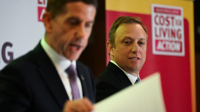 Treasurer Cameron Dick and Premier Steven Miles. Picture: Dan Peled / NewsWire