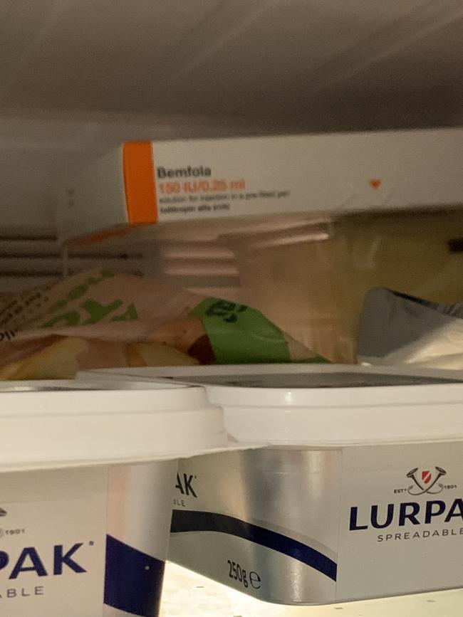 Fertility drugs that Del Busso allegedly asked a friend to keep in her fridge.