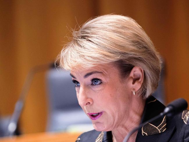 Liberal senator Michaelia Cash has used a senate estimates hearing to raise questions about the CFMEU. Picture: NCA NewsWire / Gary Ramage