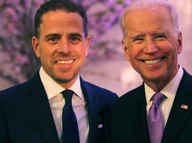 Hunter Biden (L) and former US Vice President Joe Biden. Picture: Getty