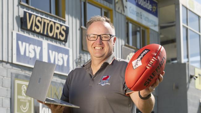 Glenn McMahon launched countryfootyscores.com.au in 2000. Picture: Zoe Phillips