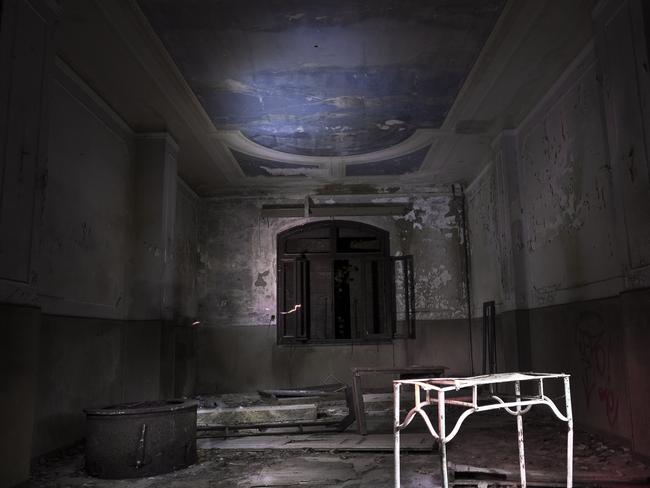 The chapel ...  inside the mental asylum at night. Picture: Ella Pellegrini