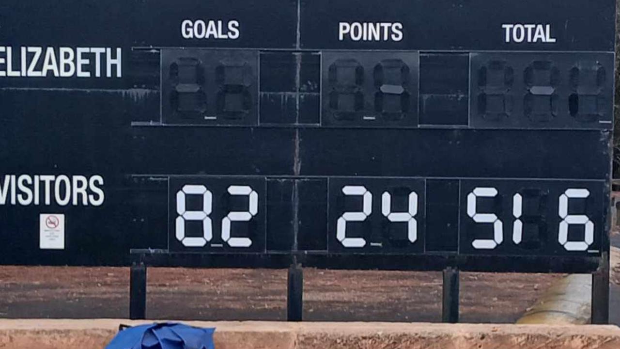 The scoreboard from the record breaking game.