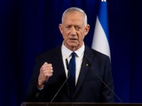 TEL AVIV, ISRAEL - JUNE 9: Benny Gantz, a member of the country's wartime cabinet, announces his resignation during a press conference on June 9, 2024 in Tel Aviv, Israel. Gantz had been pressuring the prime minister for a plan on post-war governance in Gaza, as well as progress on a deal to secure the release of Israeli hostages held in Gaza. Gantz had originally scheduled this press conference for last night but postponed it following the rescue of four Israeli hostages from Gaza. (Photo by Amir Levy/Getty Images)