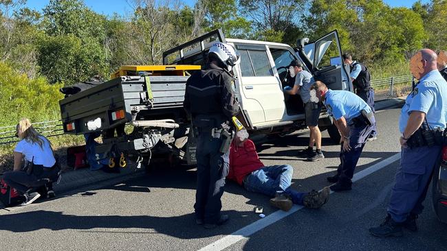 The man was arrested at the scene. Picture: Facebook/ Traffic and Highway Patrol Command - NSW Police Force