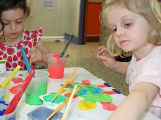 KAOS WITH PAINT: Dalby Daycare Centre children explored different mediums of art for this year's Kids Art on Show display. Picture: Shannon Hardy