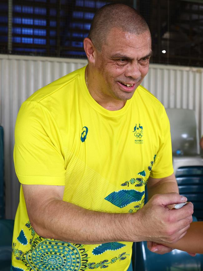 Olympian Kyle Vander-Kuyp during NAIDOC Week in 2022. Picture: Getty