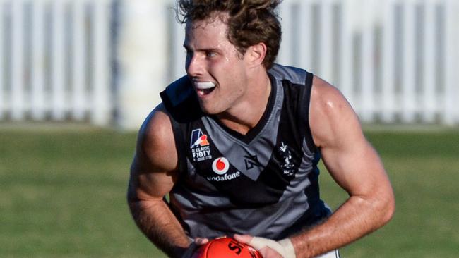 Adelaide Uni’s Will McGowan booted three goals in a key win over Unley. Picture: Brenton Edwards