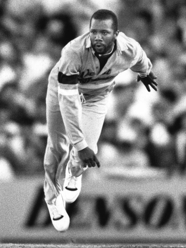 West Indies cricketer Malcolm Marshall bowled a beautiful bouncer. Picture: Stuart Ramson.