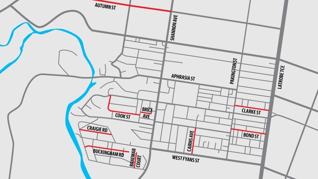 A map showing Newtown's most in-demand streets for buyers searching on realestate.com.au in the past 3 years.