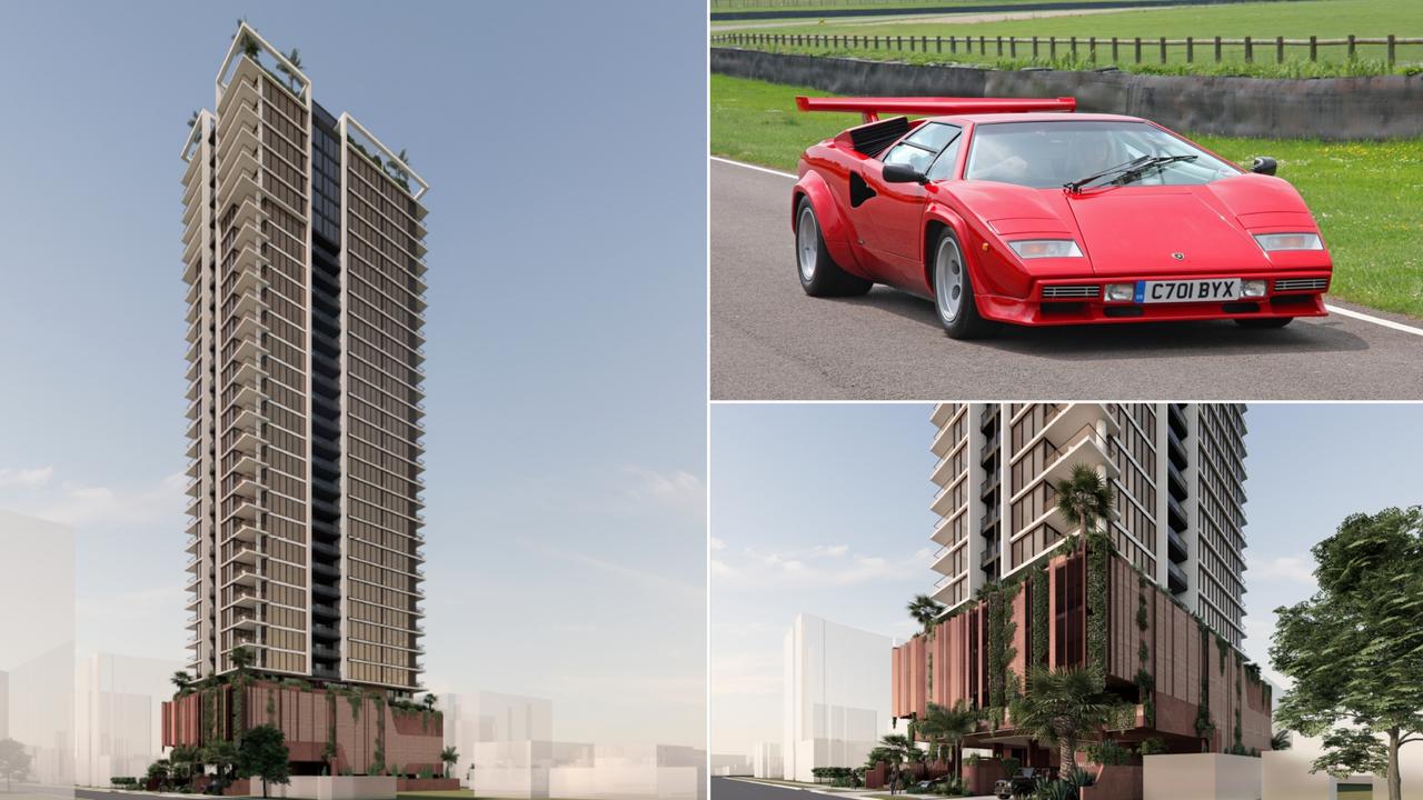 Lamborghini Countach-inspired tower unveiled for small street