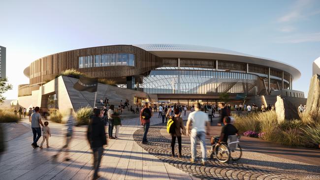 Renders of Macquarie Point stadium. Picture: Cox Architecture.