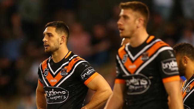 Ryan Matterson (left) of the Wests Tigers. Picture: Getty Images