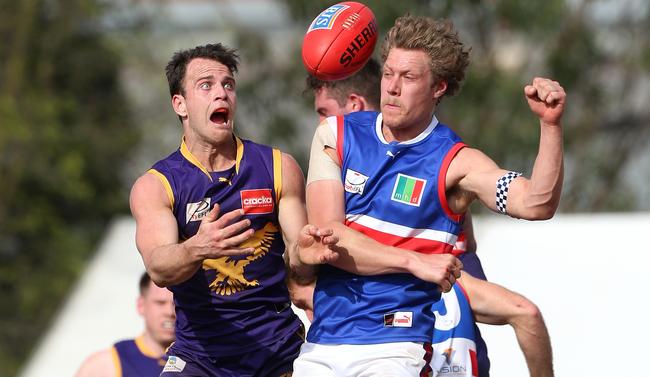 Vermont and South Croydon in action at Bayswater Oval during the 2017 Division 1 EFL Grand Final. Picture: Hamish Blair