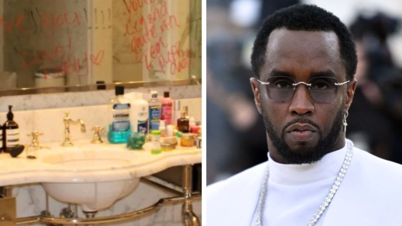 Wild messages in Diddy’s bathroom mirror