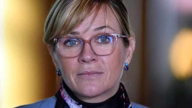 CANBERRA, AUSTRALIA - JUNE 22: Member for Warringah Zali Steggall during a press conference in the Mural Hall at Parliament House on June 22, 2021 in Canberra, Australia. Barnaby Joyce has been sworn in as Deputy Prime Minister by Governor-General Hurley today after Mr Joyce deposed former Nationals leader Michael McCormack during a spill called yesterday by Senator Matt Canavan with Mr Joyce re-elected as leader of The Nationals in a leadership contest with at least 12 votes in the 21-member partyroom. (Photo by Sam Mooy/Getty Images)