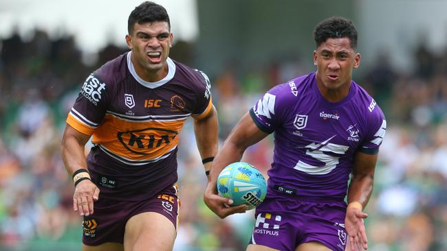 David Fifita and the rest of the Broncos were off the pace in the NRL Nines. Picture: James Worsfold/Getty Images