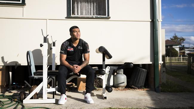 Penrith Panthers player Brian To’o at his family home in Whalan. Picture: Dylan Robinson