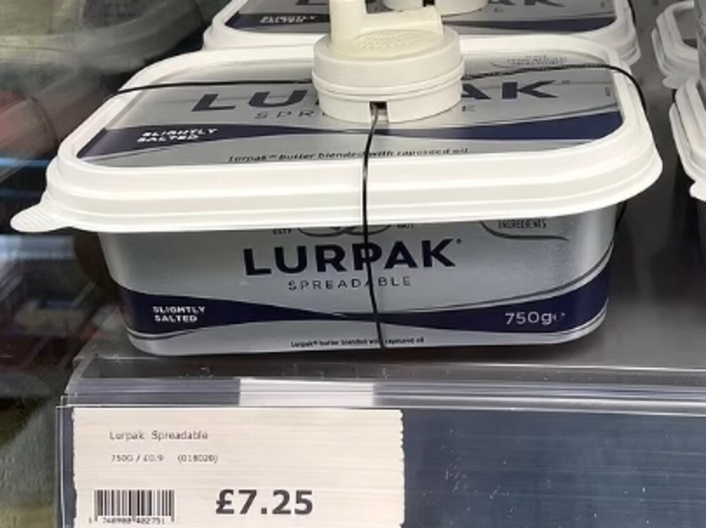 Lurpak butter not only costs a whopping $14 but is locked up in the supermarket. Picture: Gary Nunn