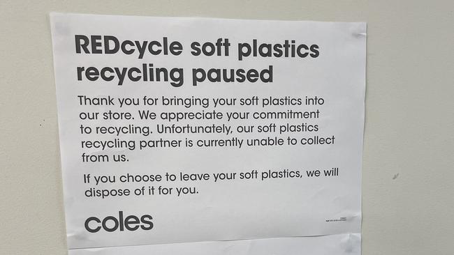 Millions of pieces of soft plastic have gone to landfill after the company stopped collecting the rubbish from Coles and Woolworths supermarkets. Picture: NCA NewsWire / David Swift