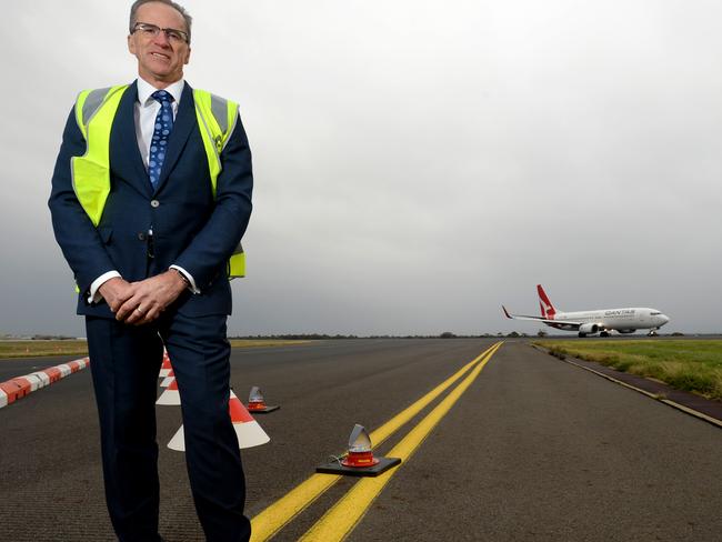 Melbourne Airport chief Lyell Strambi warns there may be little time to consult with communities, ahead of the urgent construction of a third runway. Picture: Andrew Henshaw