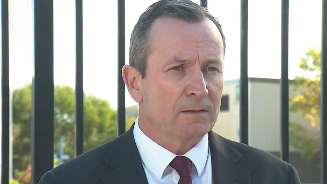 Outgoing WA Premier Mark McGowan spoke outside Atlantis Beach Baptist College on Thursday, spruiking his government's proposed changes to the state's gun laws.