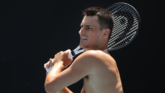 Bernard Tomic in training.